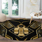 Egypt Tyet Round Carpet Ancient Mythology Knot Of Isis Gold