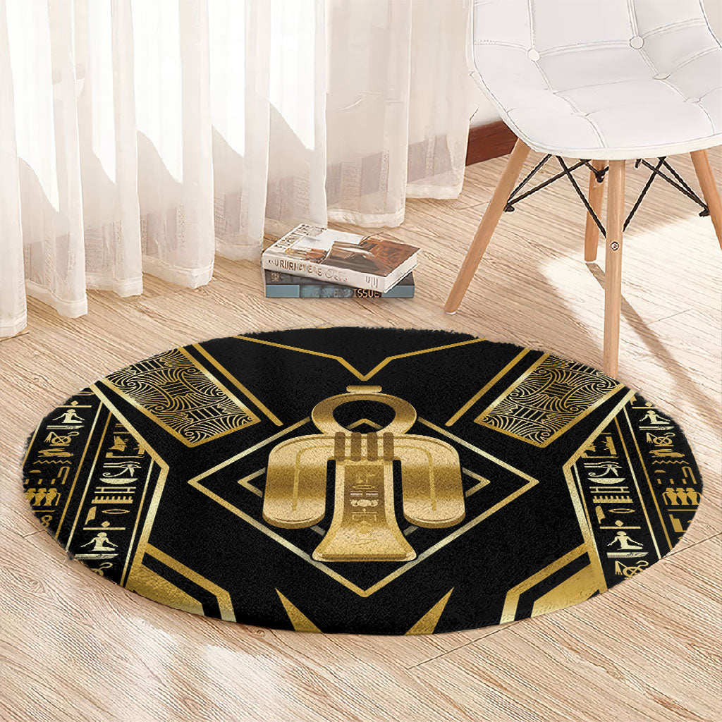 Egypt Tyet Round Carpet Ancient Mythology Knot Of Isis Gold