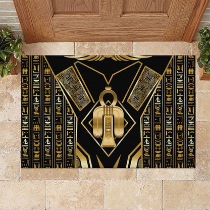 Egypt Tyet Rubber Doormat Ancient Mythology Knot Of Isis Gold