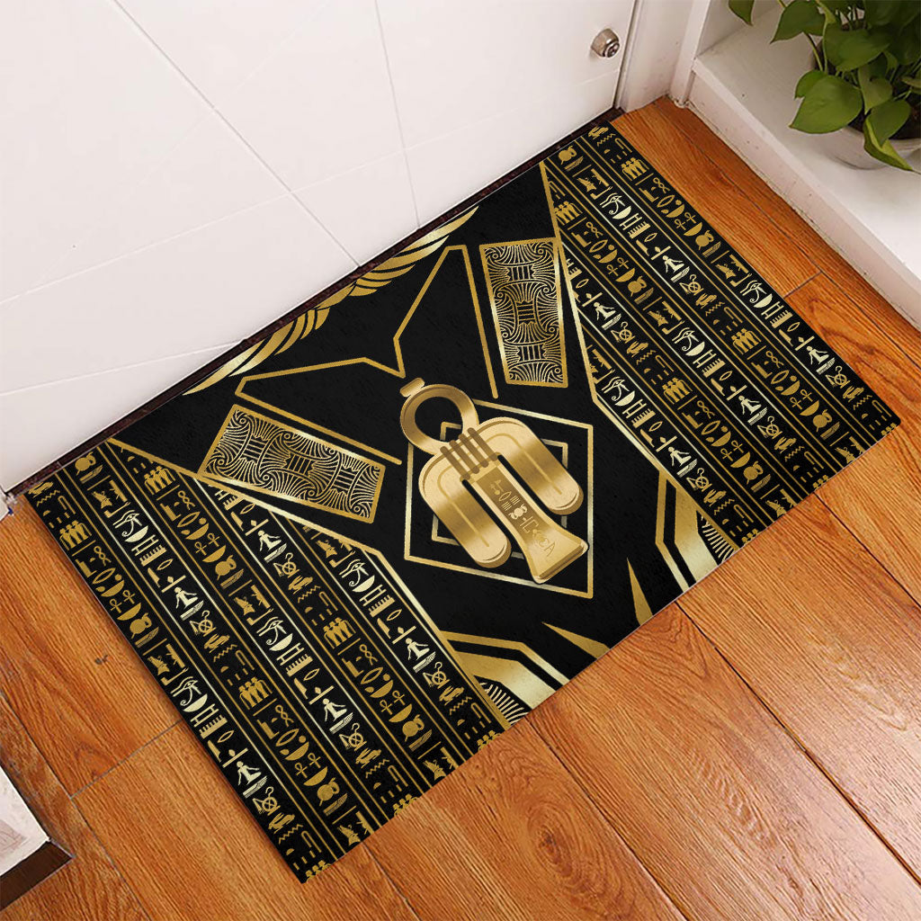 Egypt Tyet Rubber Doormat Ancient Mythology Knot Of Isis Gold
