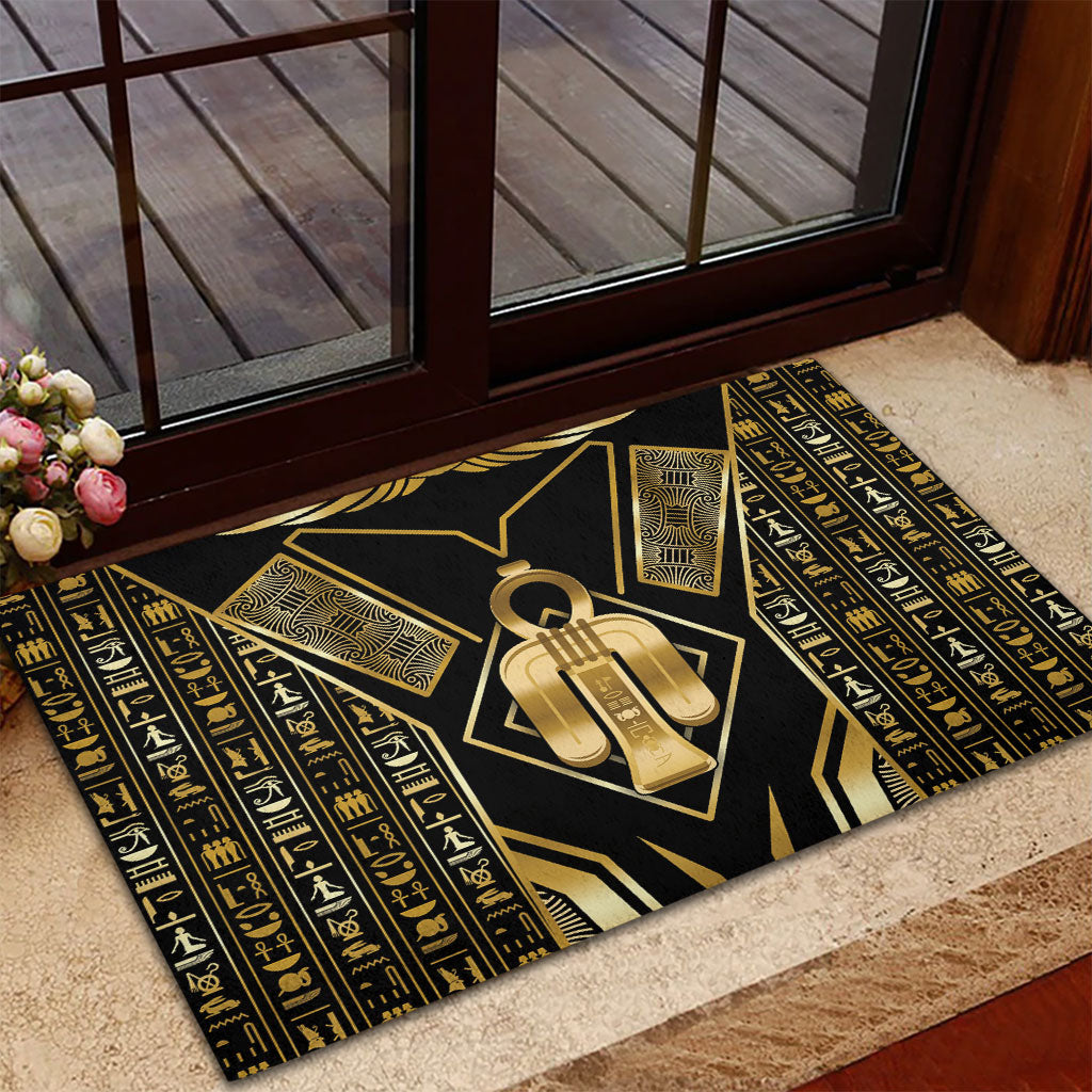 Egypt Tyet Rubber Doormat Ancient Mythology Knot Of Isis Gold