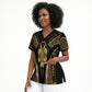 Egypt Tyet Scrub Top Ancient Mythology Knot Of Isis Gold