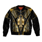 Egypt Tyet Sleeve Zip Bomber Jacket Ancient Mythology Knot Of Isis Gold