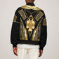Egypt Tyet Sleeve Zip Bomber Jacket Ancient Mythology Knot Of Isis Gold