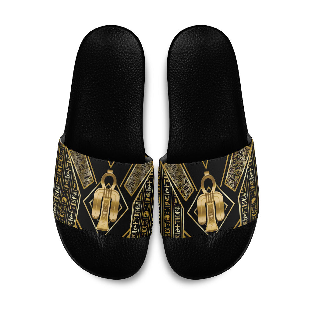 Egypt Tyet Slide Sandals Ancient Mythology Knot Of Isis Gold