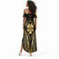 Egypt Tyet Summer Maxi Dress Ancient Mythology Knot Of Isis Gold