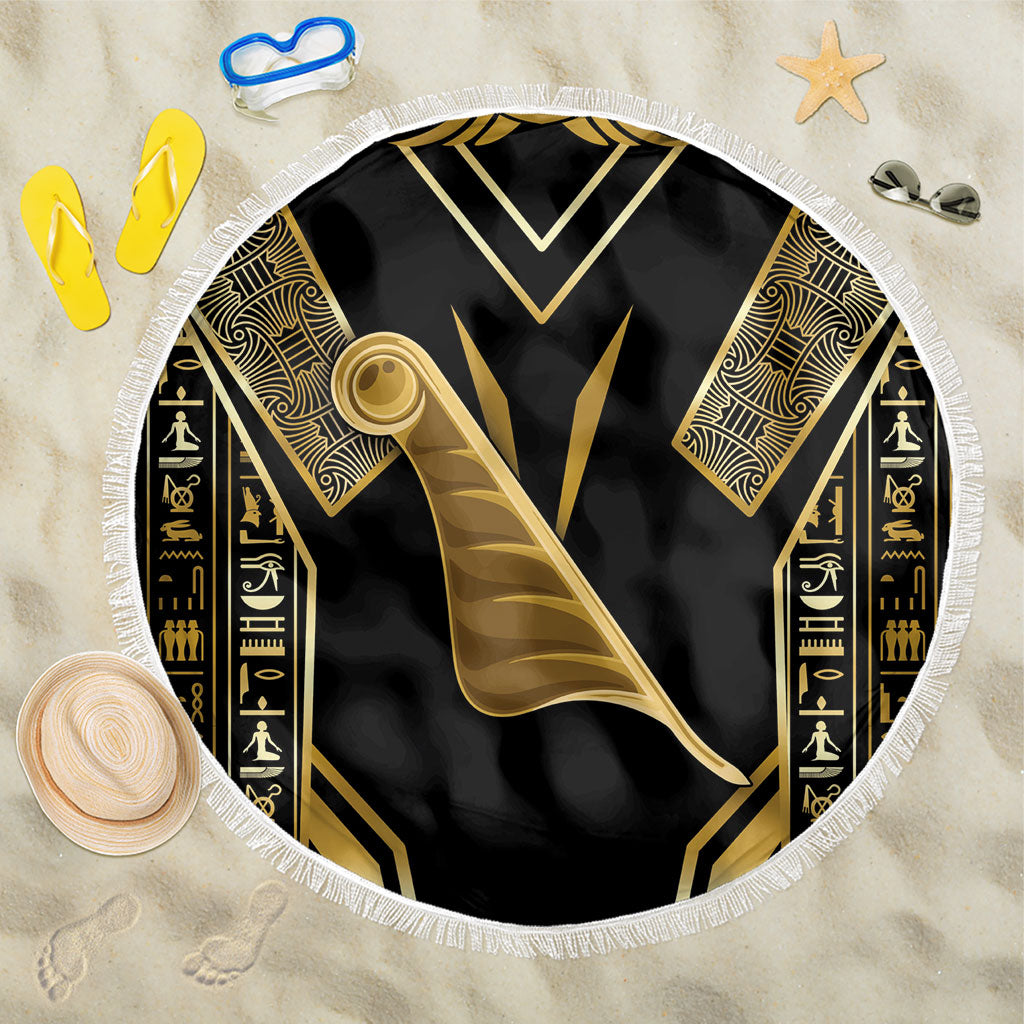 Egypt Feather Of Maat Beach Blanket Ancient Mythology Truth And Justice