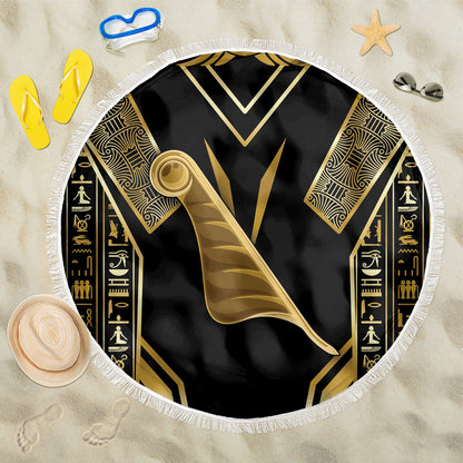 Egypt Feather Of Maat Beach Blanket Ancient Mythology Truth And Justice