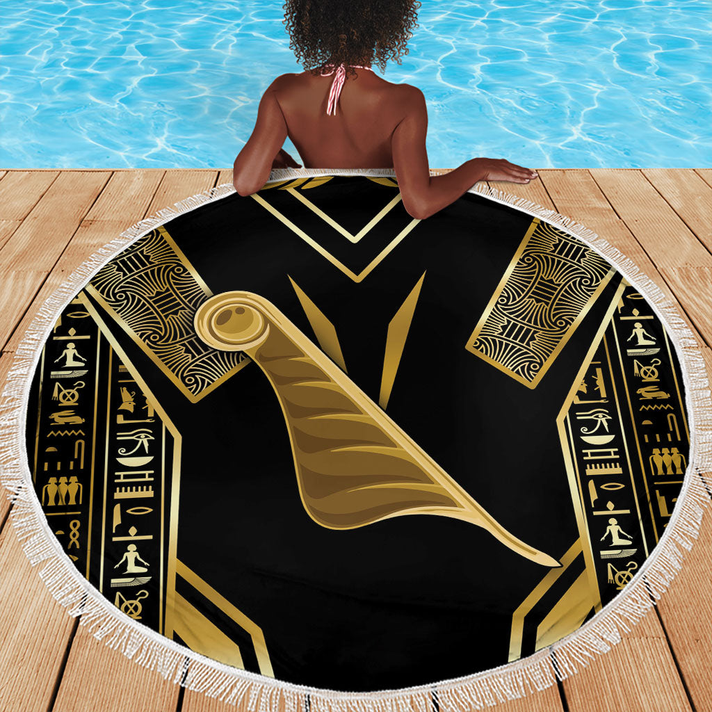 Egypt Feather Of Maat Beach Blanket Ancient Mythology Truth And Justice
