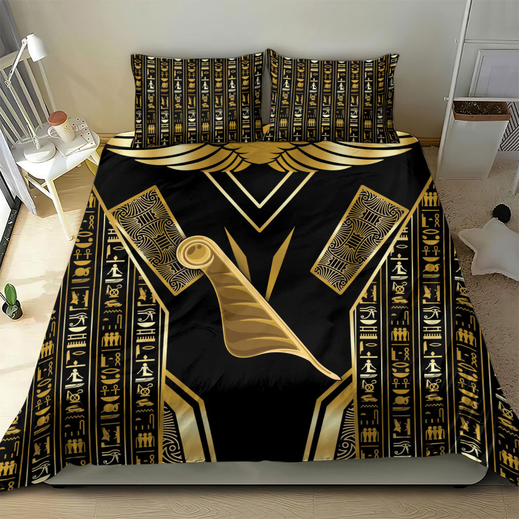 Egypt Feather Of Maat Bedding Set Ancient Mythology Truth And Justice