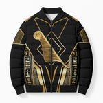 Egypt Feather Of Maat Bomber Puffer Jacket Ancient Mythology Truth And Justice
