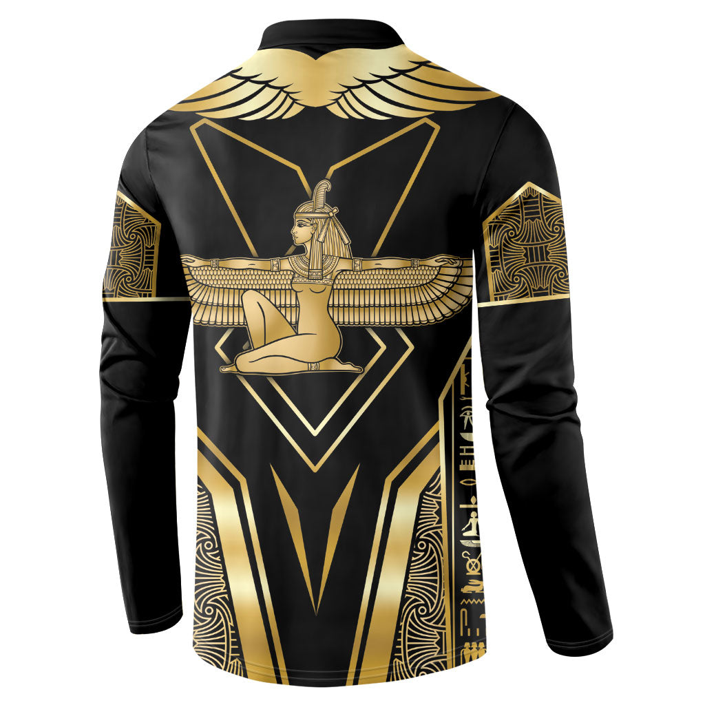 Egypt Feather Of Maat Button Sweatshirt Ancient Mythology Truth And Justice