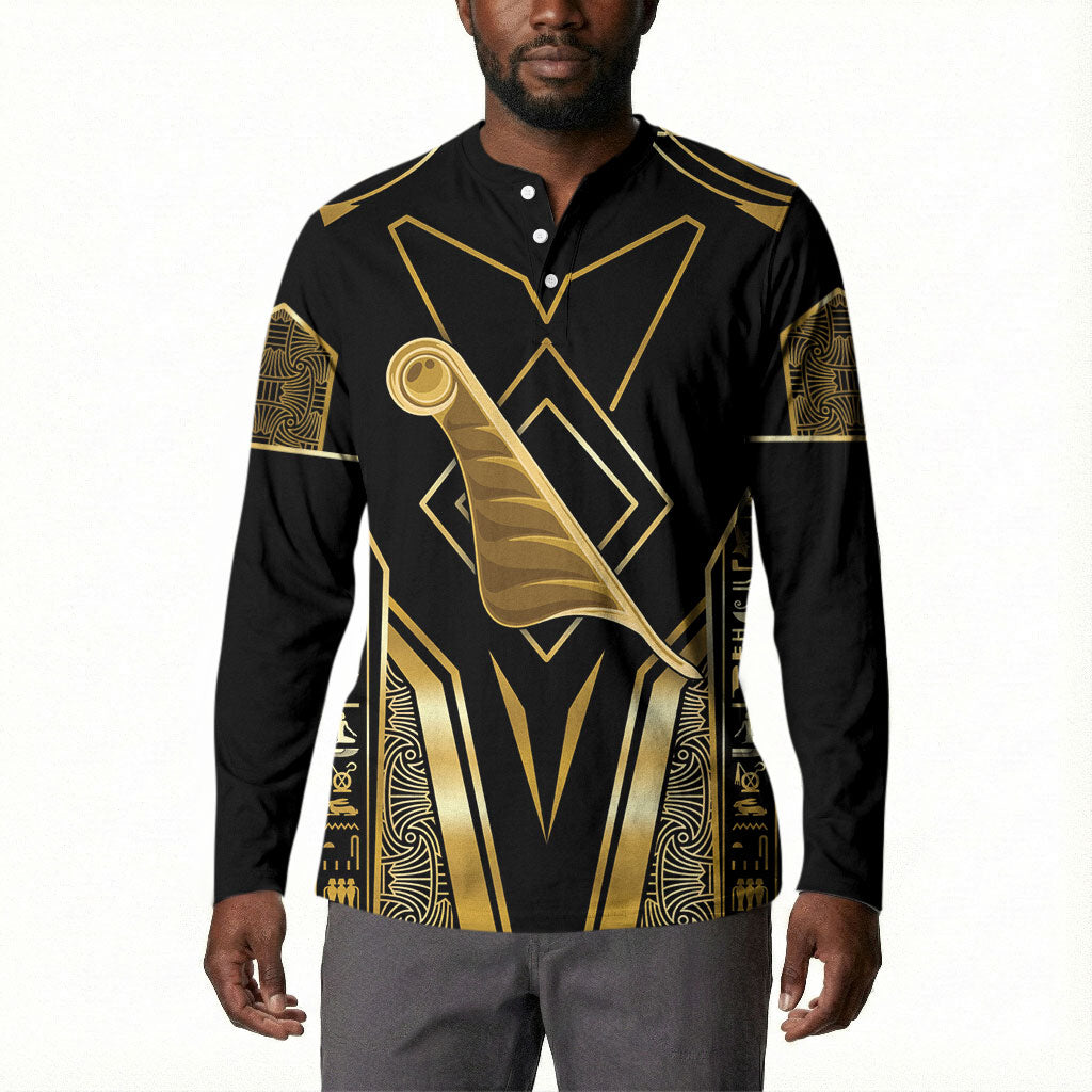 Egypt Feather Of Maat Button Sweatshirt Ancient Mythology Truth And Justice