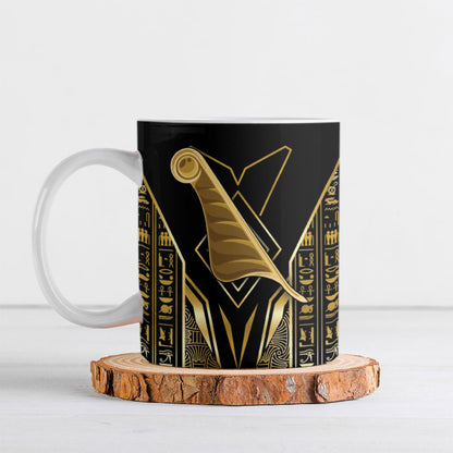 Egypt Feather Of Maat Ceramic Mug Ancient Mythology Truth And Justice