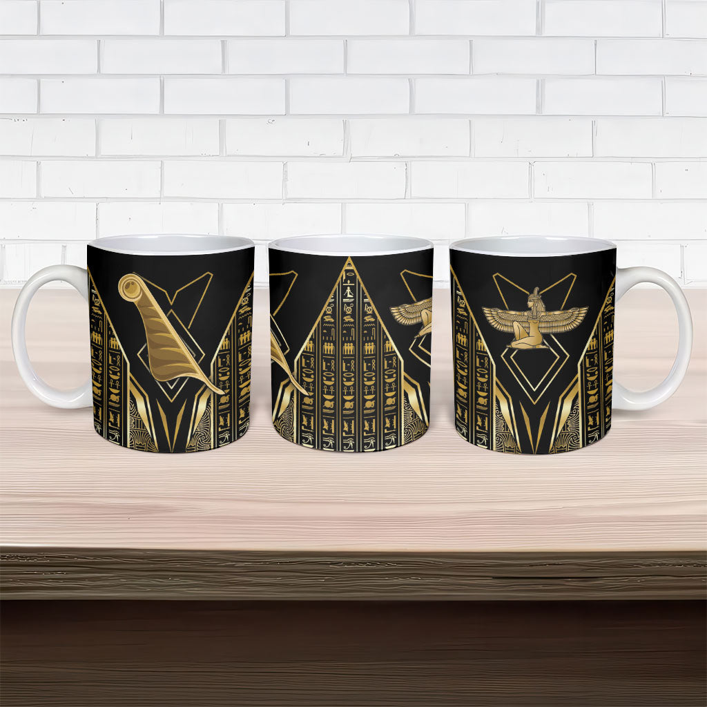 Egypt Feather Of Maat Ceramic Mug Ancient Mythology Truth And Justice
