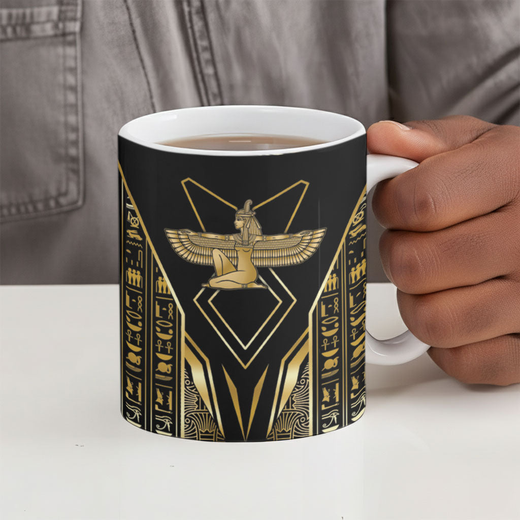Egypt Feather Of Maat Ceramic Mug Ancient Mythology Truth And Justice