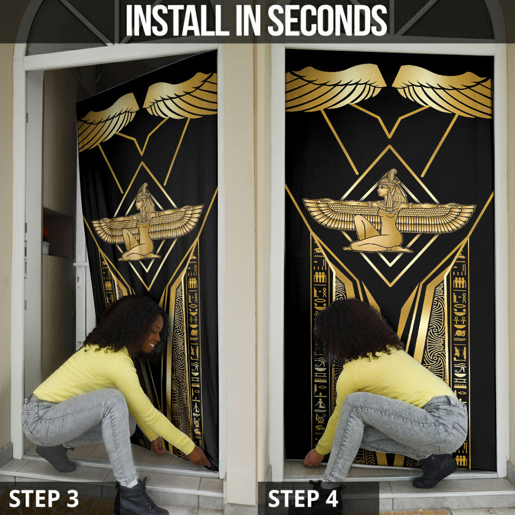 Egypt Feather Of Maat Door Cover Ancient Mythology Truth And Justice