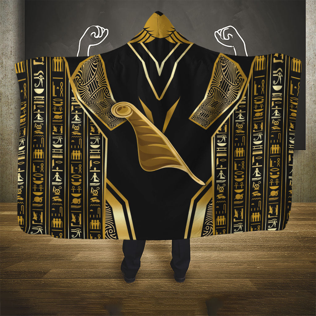 Egypt Feather Of Maat Hooded Blanket Ancient Mythology Truth And Justice