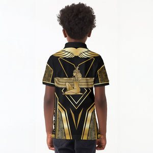 Egypt Feather Of Maat Kid Polo Shirt Ancient Mythology Truth And Justice