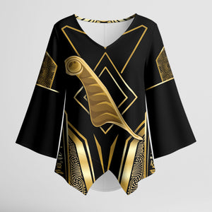 Egypt Feather Of Maat Kimono Sleeve Blouse Ancient Mythology Truth And Justice