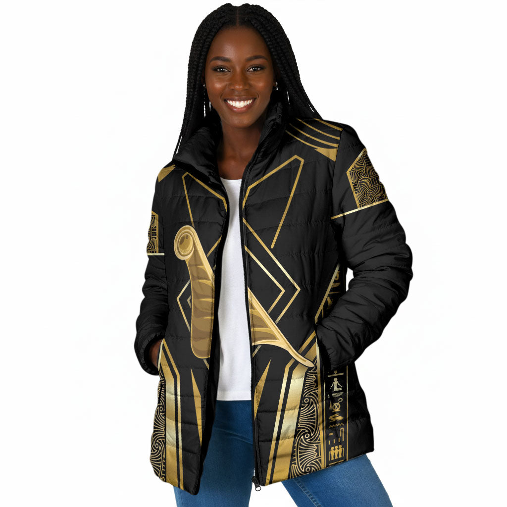 Egypt Feather Of Maat Padded Jacket Ancient Mythology Truth And Justice
