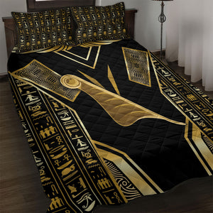 Egypt Feather Of Maat Quilt Bed Set Ancient Mythology Truth And Justice