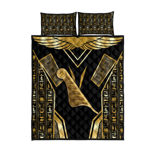 Egypt Feather Of Maat Quilt Bed Set Ancient Mythology Truth And Justice