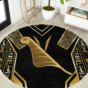 Egypt Feather Of Maat Round Carpet Ancient Mythology Truth And Justice