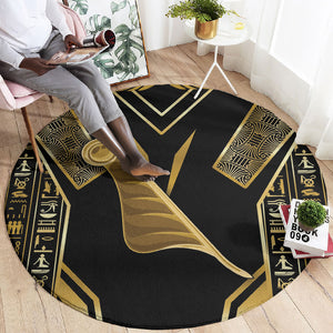 Egypt Feather Of Maat Round Carpet Ancient Mythology Truth And Justice