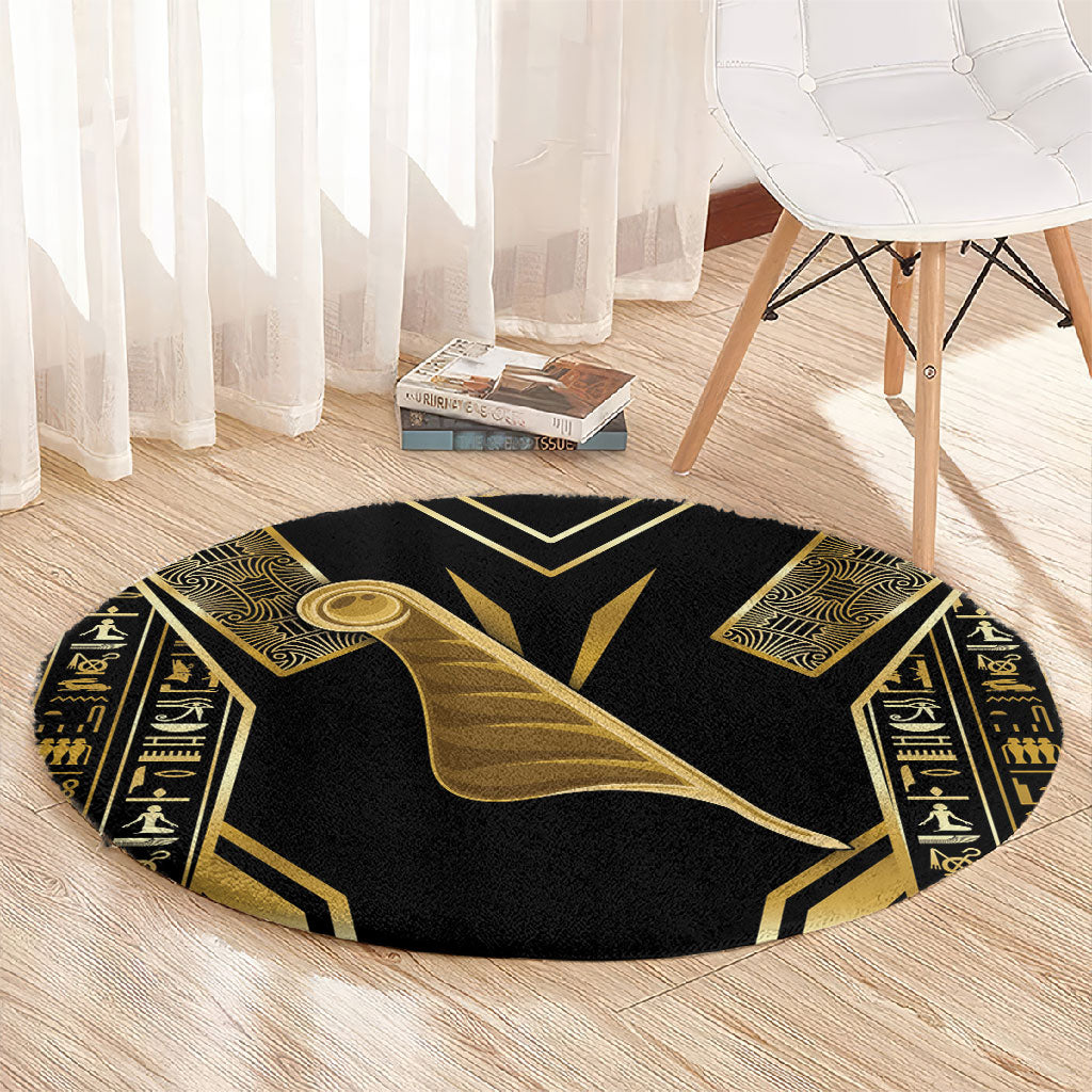 Egypt Feather Of Maat Round Carpet Ancient Mythology Truth And Justice