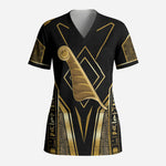 Egypt Feather Of Maat Scrub Top Ancient Mythology Truth And Justice