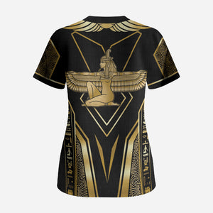 Egypt Feather Of Maat Scrub Top Ancient Mythology Truth And Justice