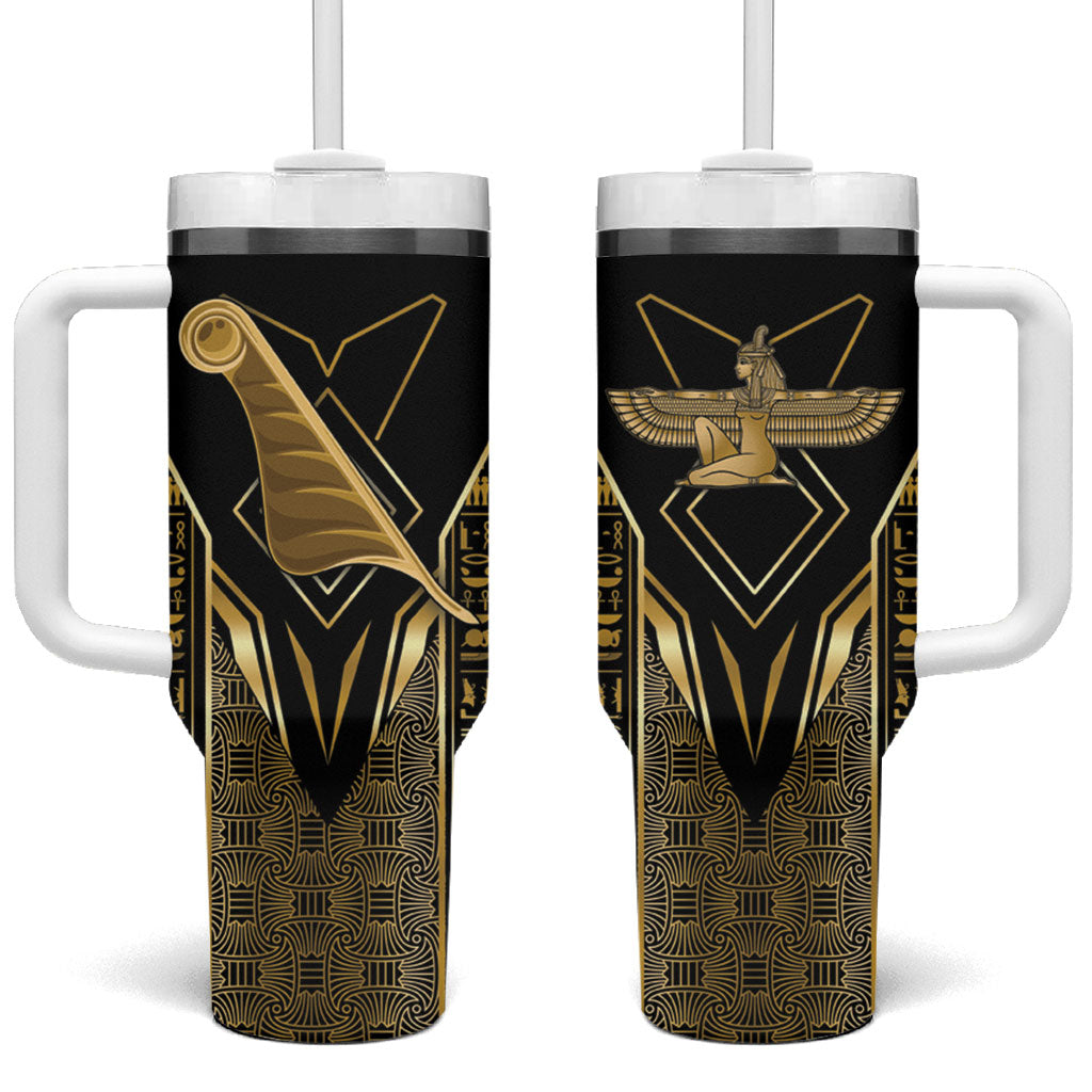 Egypt Feather Of Maat Tumbler With Handle Ancient Mythology Truth And Justice