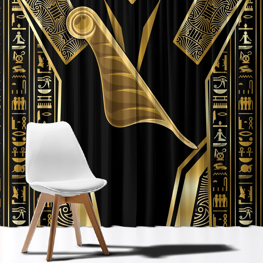 Egypt Feather Of Maat Window Curtain Ancient Mythology Truth And Justice