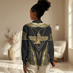 Egypt Feather Of Maat Women Casual Shirt Ancient Mythology Truth And Justice