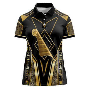 Egypt Feather Of Maat Women Polo Shirt Ancient Mythology Truth And Justice