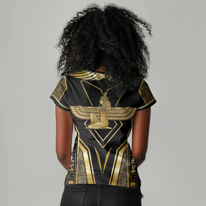 Egypt Feather Of Maat Women V-Neck T-Shirt Ancient Mythology Truth And Justice