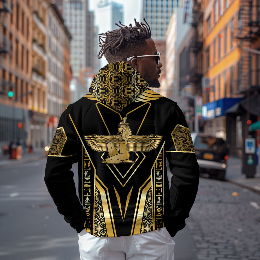 Egypt Feather Of Maat Zip Hoodie Ancient Mythology Truth And Justice