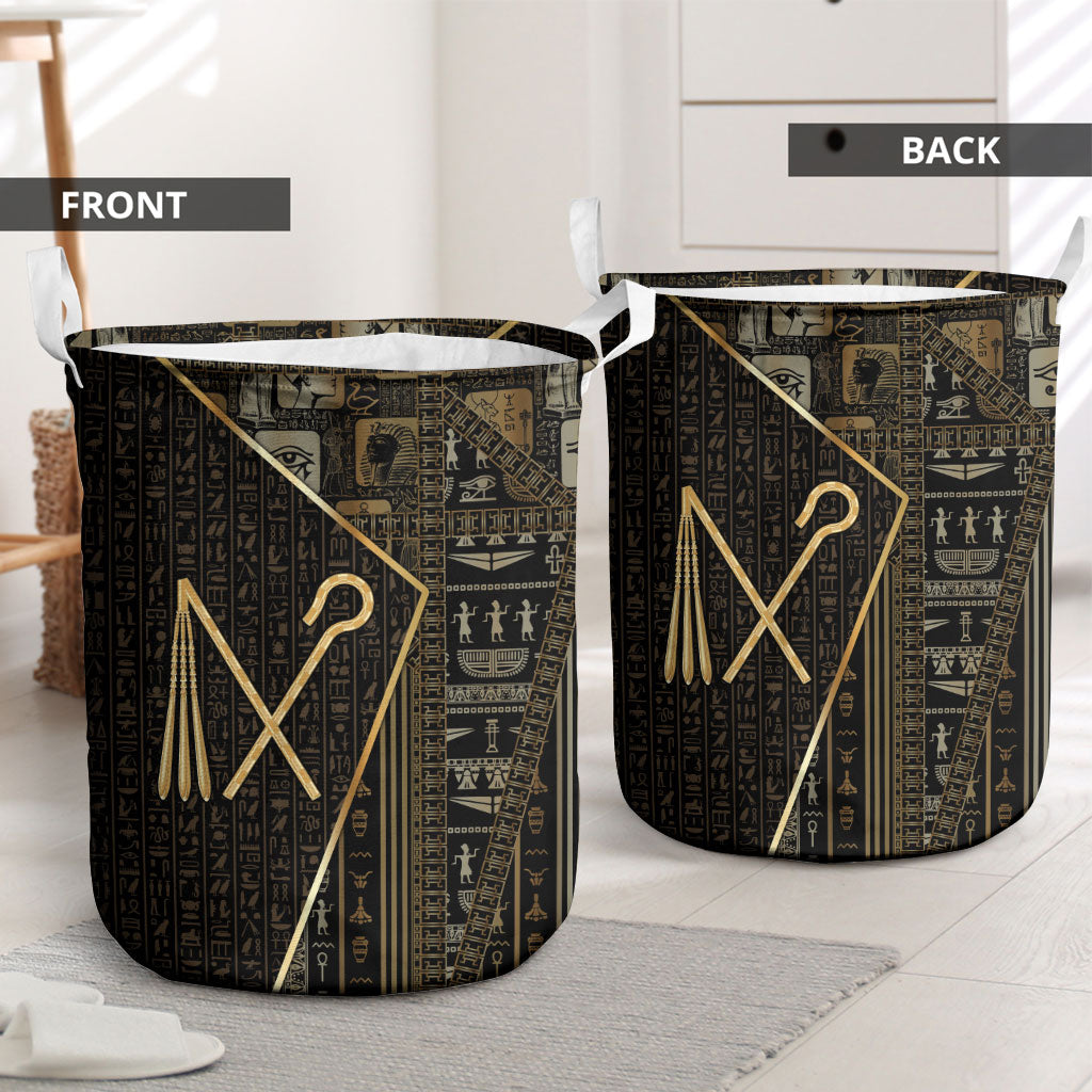 Egypt Crook And Flail Laundry Basket Ancient Mythology Pharaoh Royalty Gold
