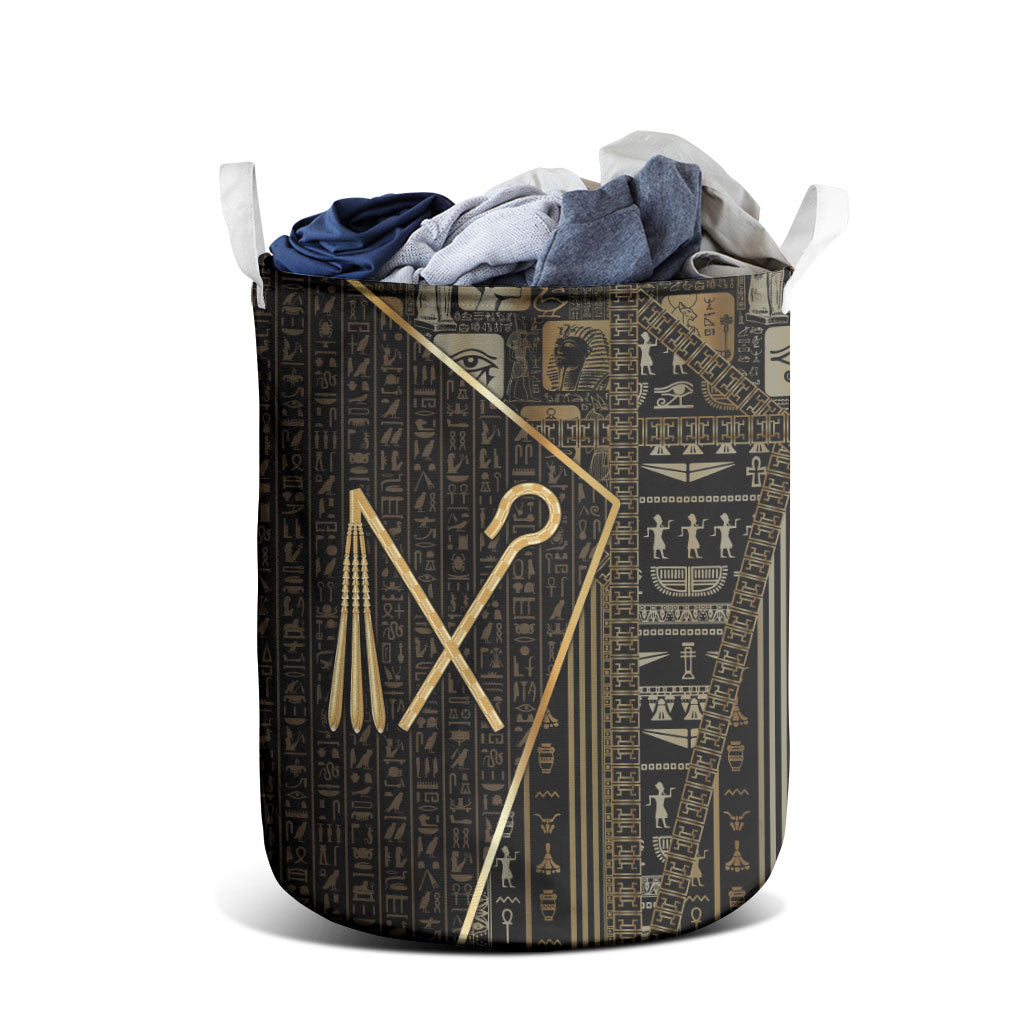 Egypt Crook And Flail Laundry Basket Ancient Mythology Pharaoh Royalty Gold