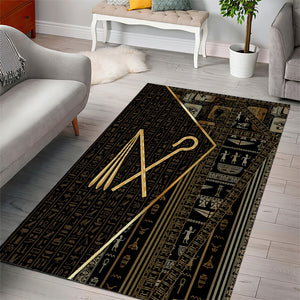 Egypt Crook And Flail Area Rug Ancient Mythology Pharaoh Royalty Gold