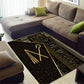 Egypt Crook And Flail Area Rug Ancient Mythology Pharaoh Royalty Gold