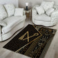 Egypt Crook And Flail Area Rug Ancient Mythology Pharaoh Royalty Gold