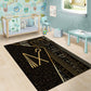 Egypt Crook And Flail Area Rug Ancient Mythology Pharaoh Royalty Gold