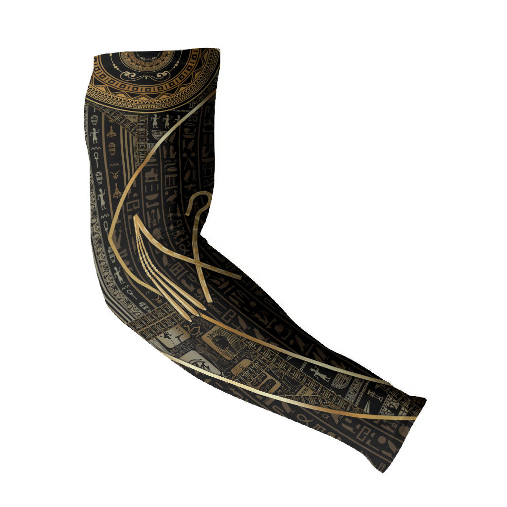 Egypt Crook And Flail Arm Sleeves Ancient Mythology Pharaoh Royalty Gold