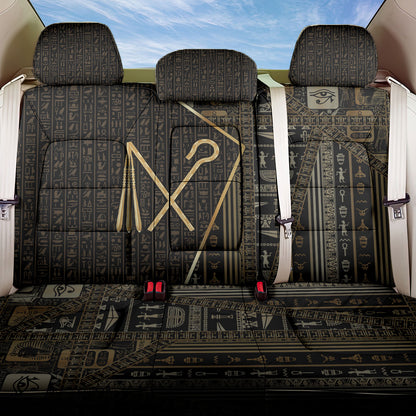 Egypt Crook And Flail Back Car Seat Cover Ancient Mythology Pharaoh Royalty Gold