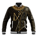 Egypt Crook And Flail Baseball Jacket Ancient Mythology Pharaoh Royalty Gold