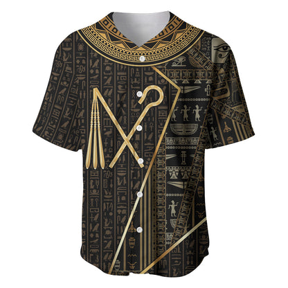 Egypt Crook And Flail Baseball Jersey Ancient Mythology Pharaoh Royalty Gold