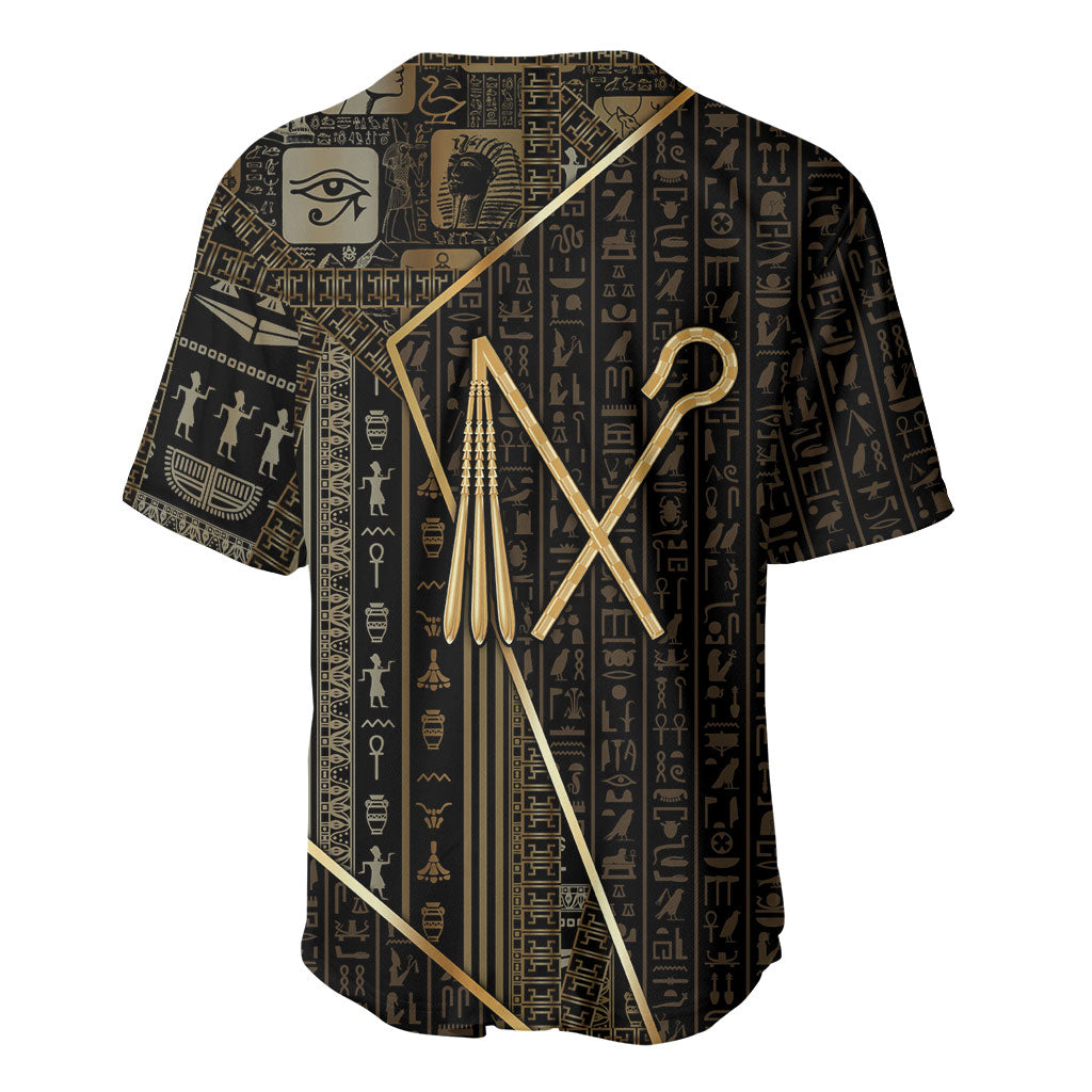 Egypt Crook And Flail Baseball Jersey Ancient Mythology Pharaoh Royalty Gold