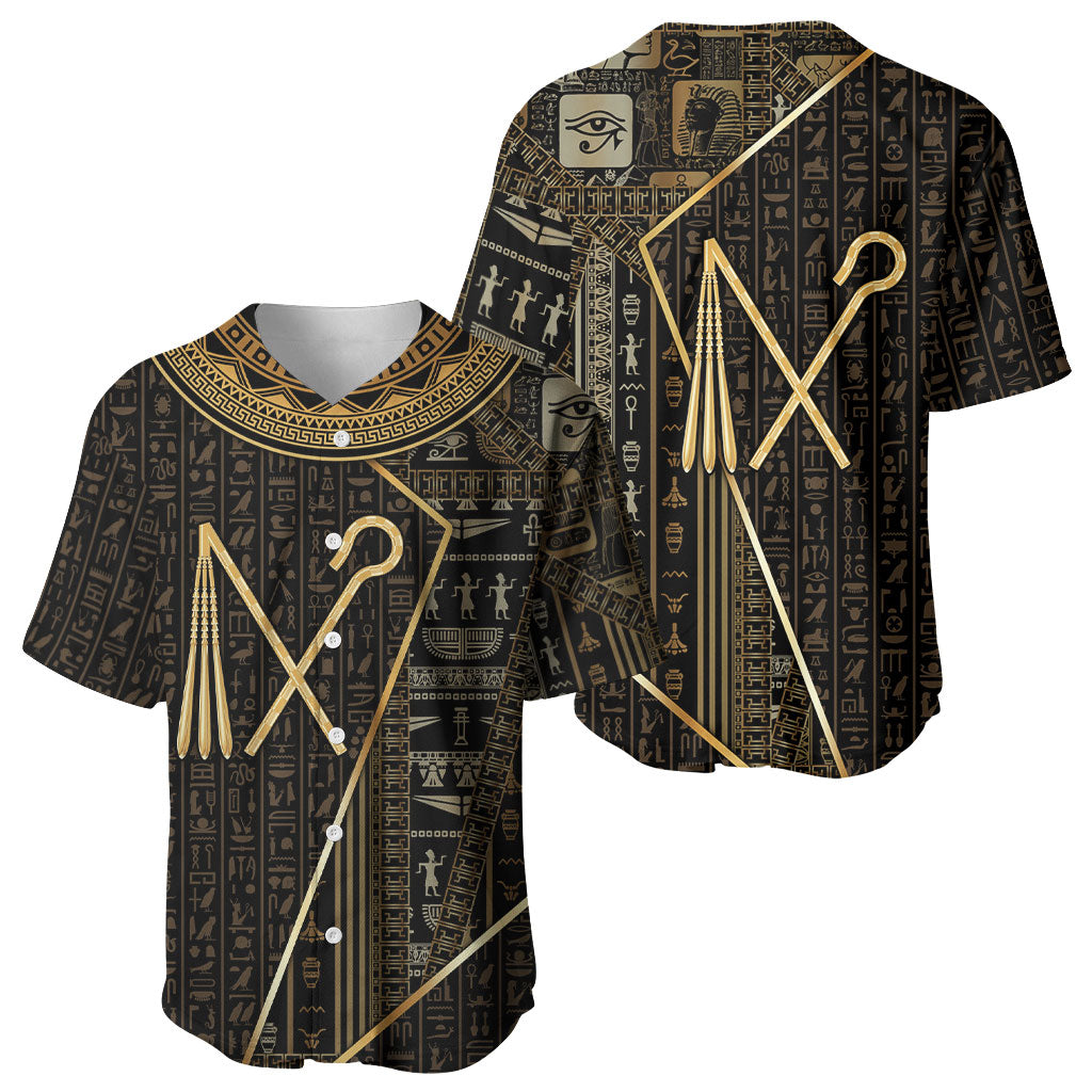 Egypt Crook And Flail Baseball Jersey Ancient Mythology Pharaoh Royalty Gold